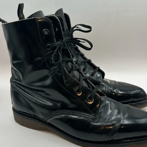RARE VINTAGE DR. Marten Pointed Toe Black Leather 7 Eye Boot Made in England M8 - Picture 3 of 16